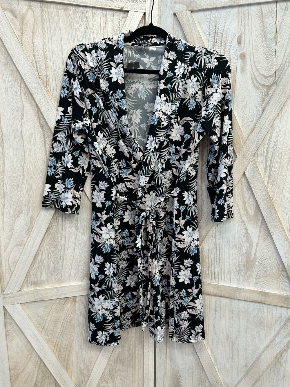 Tart Collections Black Floral Wrap Robe